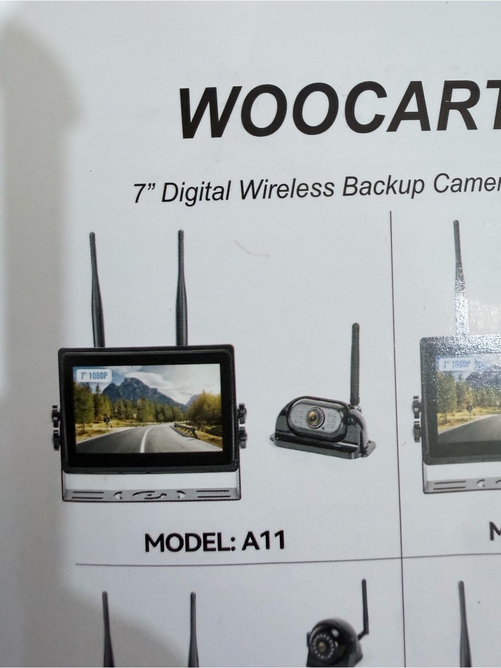 WOOCARTY 7" Wireless RV Backup Camera System, 1080P DVR Dual Rear View - Picture 9 of 9